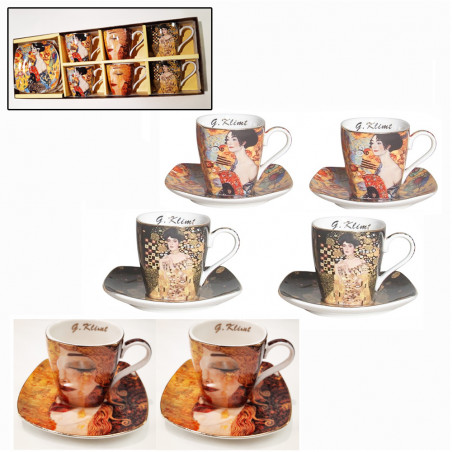 Coffret Tasses Caf G Klimt Porcelaine Des Pins