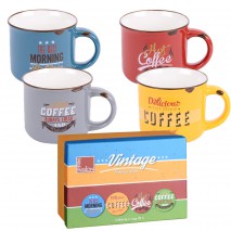 Coffret 4 mugs vintage