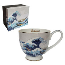 Coffret 1 tasse déjeuner vague Hokusai