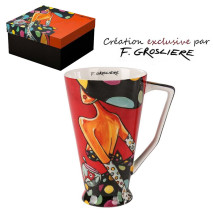 Grand mug XXL la femme au chapeau